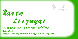 marta lisznyai business card